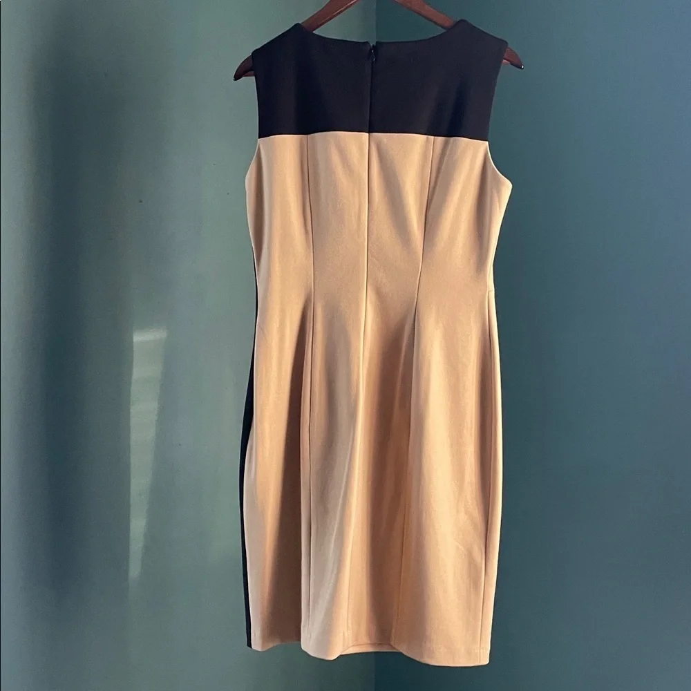 Calvin Klein Classic Black and tan dress - Picture 4 of 5